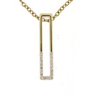 Real Diamond Stylish Straight Bar Pendant Fine Necklace Fine Jewelry